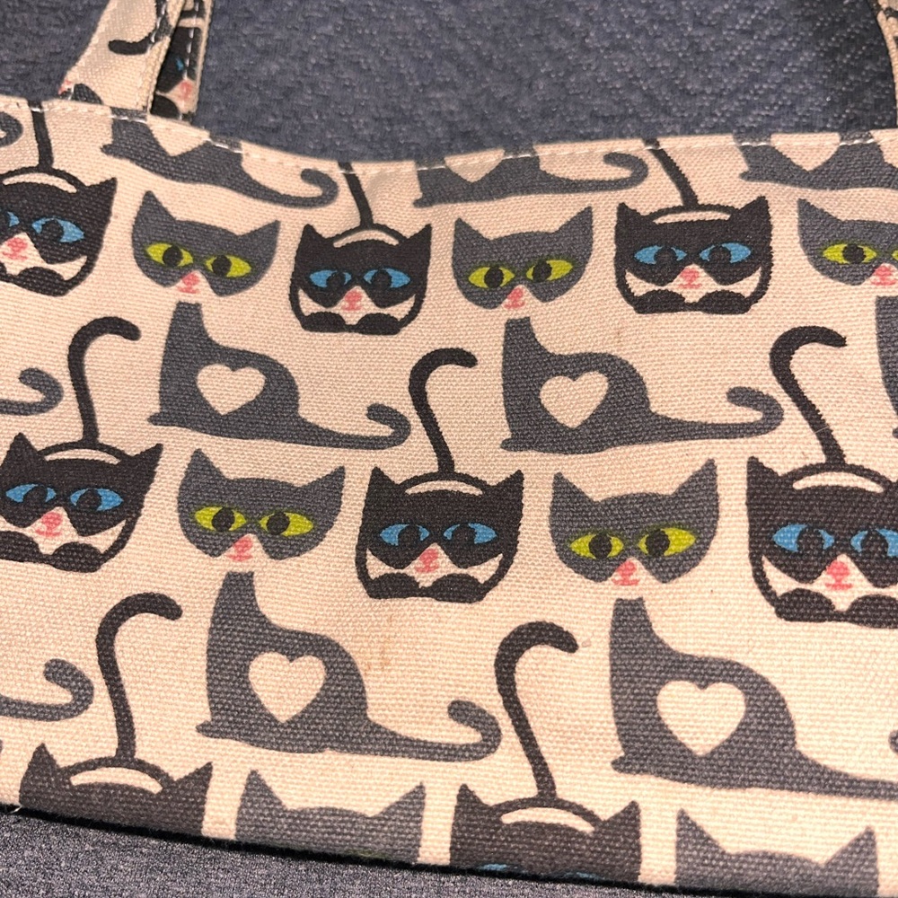 Bungalow 360 Cat Pattern Shoulder Bag - Cream and Gray - Picture 9 of 10